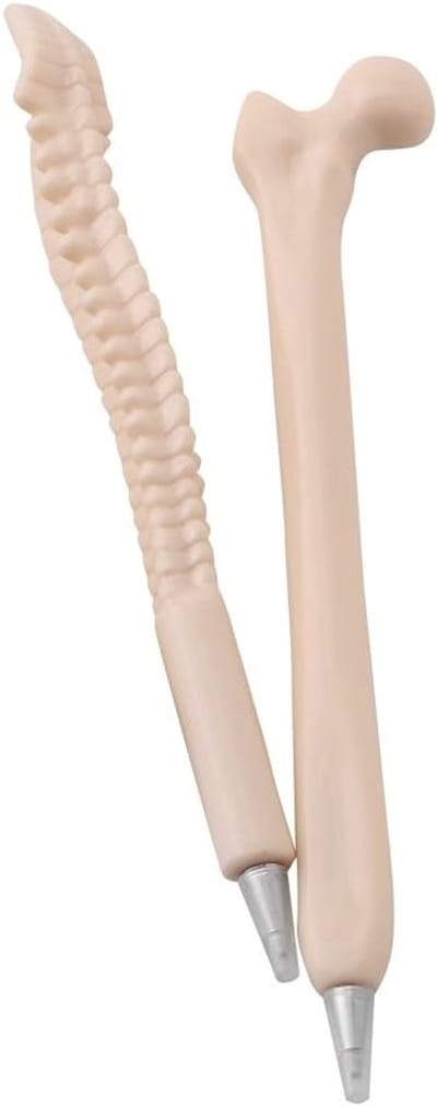 Grappige Botvormige Pen Set van 5 – Creatieve Ballpoint Pennen voor Verpleegkundigen en Medisch Personeel, Perfecte Cadeaus voor Studenten en Medische Professionals