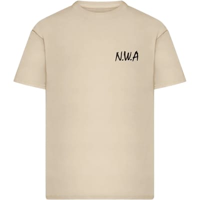 Mister Tee - N.W.A Logo FB Oversize Heren Tshirt - XS - Creme