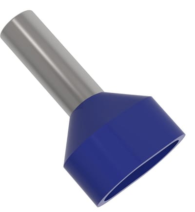 Adereindhulzen Twin - Duo hulzen - Elektrische verbindingen - Gedeeltelijk geïsoleerd - 16 mm² - Blauw