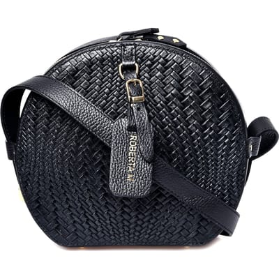 Roberta M Zwart Rundleer Tas