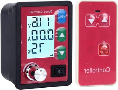 DC Motortoerentalregelaar - Snelheidsregelaar Motor - Motoren Aanpassen - LCD Display Afstandsbediening - 6-55V 20A - Zwart