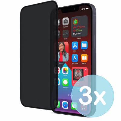 Privacy Screenprotector Geschikt voor iPhone 12 Pro Max – Anti-Gluren – Krasbestendig Gehard Glas 9H – Volledige Dekking – 3-Pack – FuturiQ