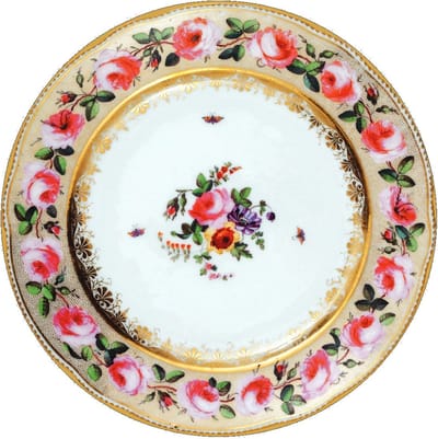 Bord metaal Pink roses Ø26cm
