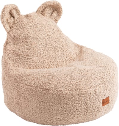 Namini Kinderzitzak CosyBear | Zitzak voor Kinderen | Beanbag Stoel | Gevuld | Afneembare & Uitwasbare hoes | Handgreep | Handgemaakt | Dubbele Ritssluiting | Taupe | 65x65x60cm