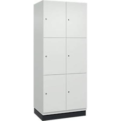 C+P Cambio lockerkast, 2 vakken, 6 vakken, met plint, B 800 x D 525 x H 1980 mm, verkeerswit