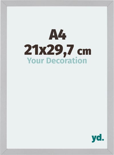 Your Decoration - Fotolijst A4 21x 29,7 cm - MDF - Zilver Mat - Mura
