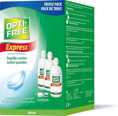 OPTI-FREE® Express® alles-in-één lenzenvloeistof | 3x 355ml voordeelpakket