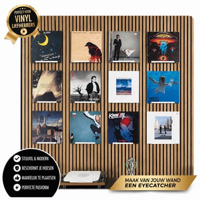 Vinyl Plaat Houder voor Akoestische Wandpanelen – LP Display – Wandhouder Zonder Boren – Wit