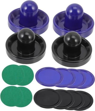 Air Hockey Accessoires - Pucks en Duwers - Tafelspel Vervanging - Comfortabel Ontwerp - 4 Duwers 8 Pucks - Diverse Kleuren