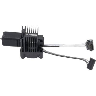 Volledig gemonteerde gehard staal hot-end geschikt voor Bambu Lab P1P P1S 3D-printer met ventilator thermistor keramische verwarmer 0,4 mm black