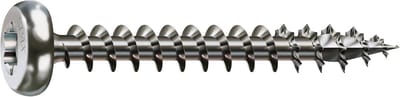 Famanu – Roestvrijstalen universele schroeven 5,0 x 40 mm met halfronde kop en volledige schroefdraad, steraandrijving (200 stuks)