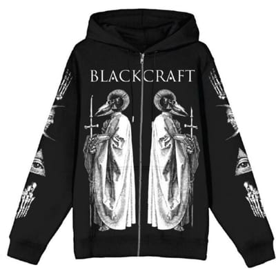 Blackcraft Cult - Gothic Vest met capuchon - Ram Priest capuchonvest - M tot XXL - voor Mannen - zwart