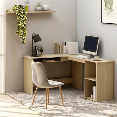 vidaXL - Hoekbureau - L-vormig - 120x140x75cm - bewerkt - hout - sonoma - eikenkleur