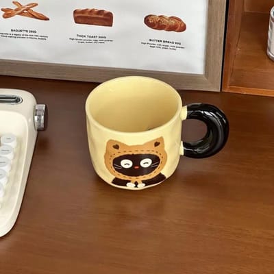 Cadeau d'anniversaire pour filles Mignon Mug Chat avec couvercle Meilleure amie Tasse en céramique pratique Souvenir Boîte cadeau 401-500ml