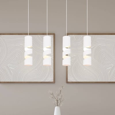 Trio Lighting Stream hanglamp, wit, lengte 80 cm 4-lamps metaal GU10