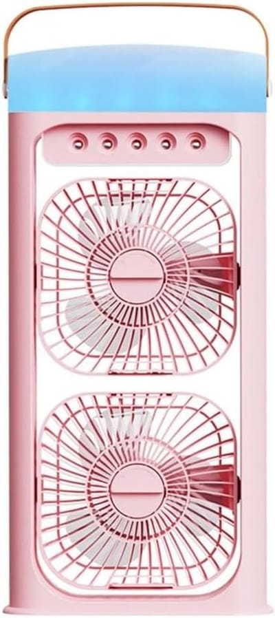 VHV - Luchtkoeler Draagbaar - Ventilator met IJscompartiment - 720° Verstelbaar - Bureau/Woonkamer - roze