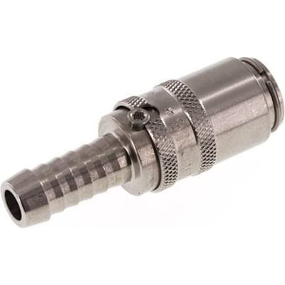 RVS DN 6 Tempereerkoppeling Snelkoppeling 9 mm Slangpilaar