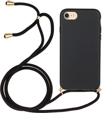 Coverup Hoesje - Geschikt voor iPhone SE (2022/2020), iPhone 8 / 7 Hoesje - Coverup TPU Back Cover met Koord - Biologisch Afbreekbaar - Zwart