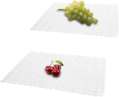 Set van 2 Keukenafvoer Matten, 40 x 30 cm, Antislip Beschermmat voor de Gootsteen, Snijbare Mat ter Voorkoming van Krassen en Vlekken