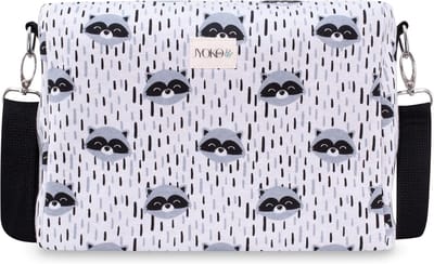 Kinderwagen Tas - Baby Organizer - Baby Benodigdheden - Waterafstotend Katoen - 30 x 20 x 10 cm - Raccoon Print