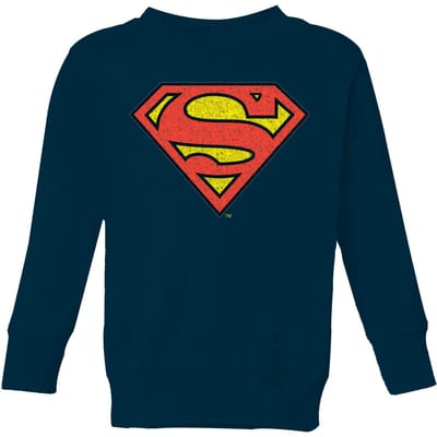 Official Superman Crackle Logo Kids' Sweatshirt - Navy - 98/104 (3-4 jaar)