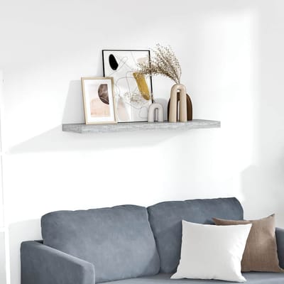 vidaXL - Wandschap - zwevend - 90x23,5x3,8 - cm - MDF - betongrijs
