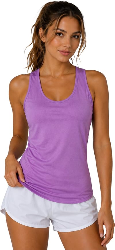 SparkNine Aeris sport tanktop - met crossover rug - losse pasvorm - S - paars - mouwloos - sneldrogend & ademende sporttop