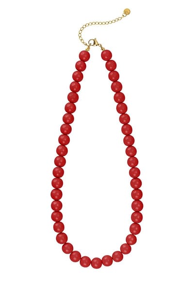 Bijoutheek Collier Kralen 10mm Statement Bordeaux