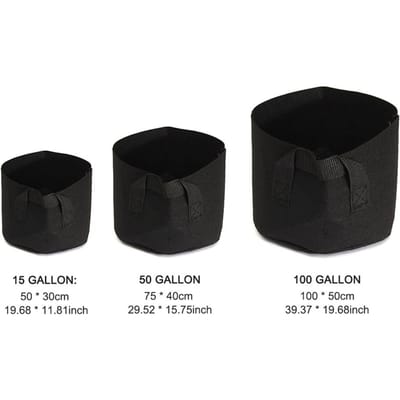 15/50/100 Gallon Zwarte Planten Kweekzak Verhoogd Plantenbed Tuin Bloemenbak Verhoogde Groente 15 Gallon black