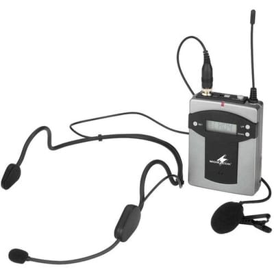 Headset Spraakmicrofoon Monacor TXA-800HSE Zendmethode:Radiografisch, Draadloos Metalen behuizing, Schakelaar