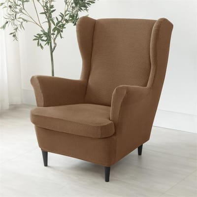 Effen kleur Wing Chair Cover Stretch Spandex Fauteuilhoezen Elastische bankhoezen met zitkussenhoes Voetenbankhoezen