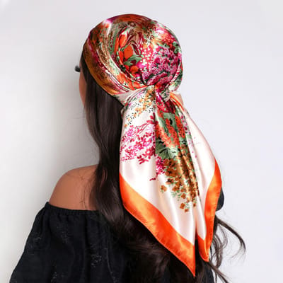Dames Luxe Zijde Satijn Vierkante Sjaal Hijab Bandana Moslim Hoofddoeken Sjaal Wikkel Dames Hoofdband Neckerchief Foulard 90Cm black