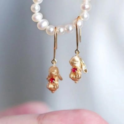 Nieuw In Leuke Konijn Sieraden Sets Prachtige Leuke Mat Antiek Goud Ambachtelijke Oorbellen Voor Vrouwen Ring Ketting Cadeaus Aan Vriendin gray