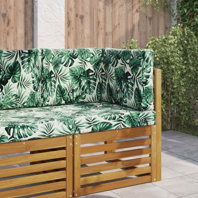 vidaXL - Buitenbankkussen - Polyester - Bladpatroon - 60 - x - 60 - cm - Bladpatroon