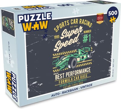Puzzel Auto - Racebaan - Vintage - Legpuzzel - Puzzel 500 stukjes