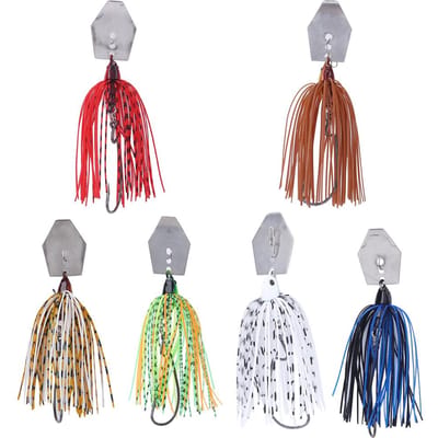 10cm 11g Leurre Métallique Fond à Paillettes Barbe Lure Leurres de Pêche Accessoires d'Équipement de Pêche 6 pièces Set brown