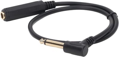 Audio Kabel 0.5M voor Gitaren, Muziekinstrumenten en Luidsprekers - 1/4 Inch Mono Hoek Male naar Female Microfoon Stereo Verlengkabel