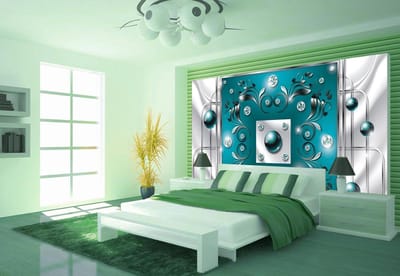 Turquoise Diamond Abstract Modern Photo Wallcovering