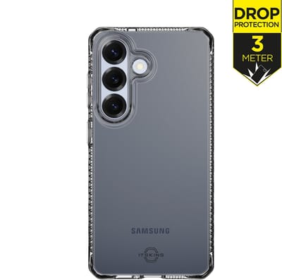 ITSKINS Hoesje geschikt voor Samsung Galaxy S26 Telefoonhoesje Flexibel TPU | ITSKINS Level 2 SpectrumClear R Backcover Shockproof | Schokbestendig Galaxy S26 Telefoonhoesje | Anti Shock Proof - Smoke | Zwart