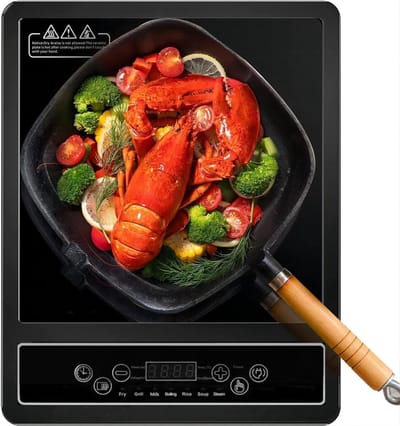 Royalty Line® EIP2000 Inductie Kookplaat Vrijstaand - 1 Kookzone - Pan 15 tot 25 cm - 2000W Elektrisch Kookplaat - 1 Pits - Timer - Zwart