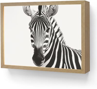 Wandlamp 40x30 cm - Oplaadbaar - Zebra - Close-up - Zwart - Strepen - Wandlampen binnen woonkamer - Slaapkamer lamp - Decoratieve nachtlamp - Vloerlamp draadloos
