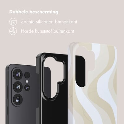Selencia Hoesje - Geschikt voor Samsung Galaxy S26 Ultra - Backcover - Desert Waves Beige
