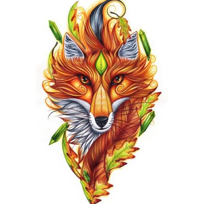 Peinture diamant renard coloré 5D à faire soi-même, broderie, mosaïque, point de croix, strass, décoration 20X30CM orange