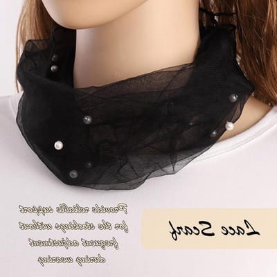 38 x 32 cm summer lace collar breathable lace collar beaded scarf neck lace versatile light and breathable silk scarf spring and summer knitting yarn neck