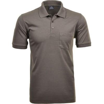 Ragman Softknit Poloshirt Breast Pocket Pima Cotton Mix Macchiato / male