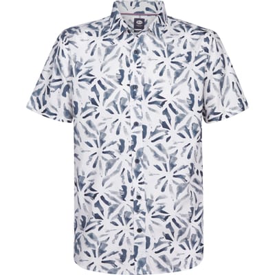 Petrol Industries - Heren Overhemd met all-over print Noche - Wit