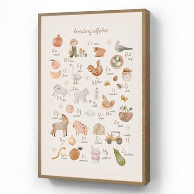 Nachtlampje 60x90 cm - Kinder lamp - Alfabet - Boerderij - Educatief - Letters leren voor kinderen - Dieren - Tafellamp kinderkamer draadloos - Slaapkamer lampje - Bedlamp kinderen - Kinderlampje - Wandlamp babykamer - Nachtlampjes