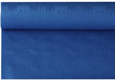 12x Tafelkleed papier met damastprint 8 m x 12 m donkerblauw