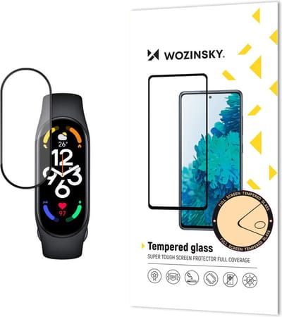 Wozinsky Serie - Xiaomi Mi Band 7 Gehard Glas Schermbeschermer - Full Glue - Zwarte Rand