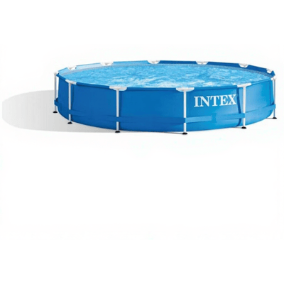 INTEX Metal frame zwembad 366 x 76 cm-met 12-volt filterpomp